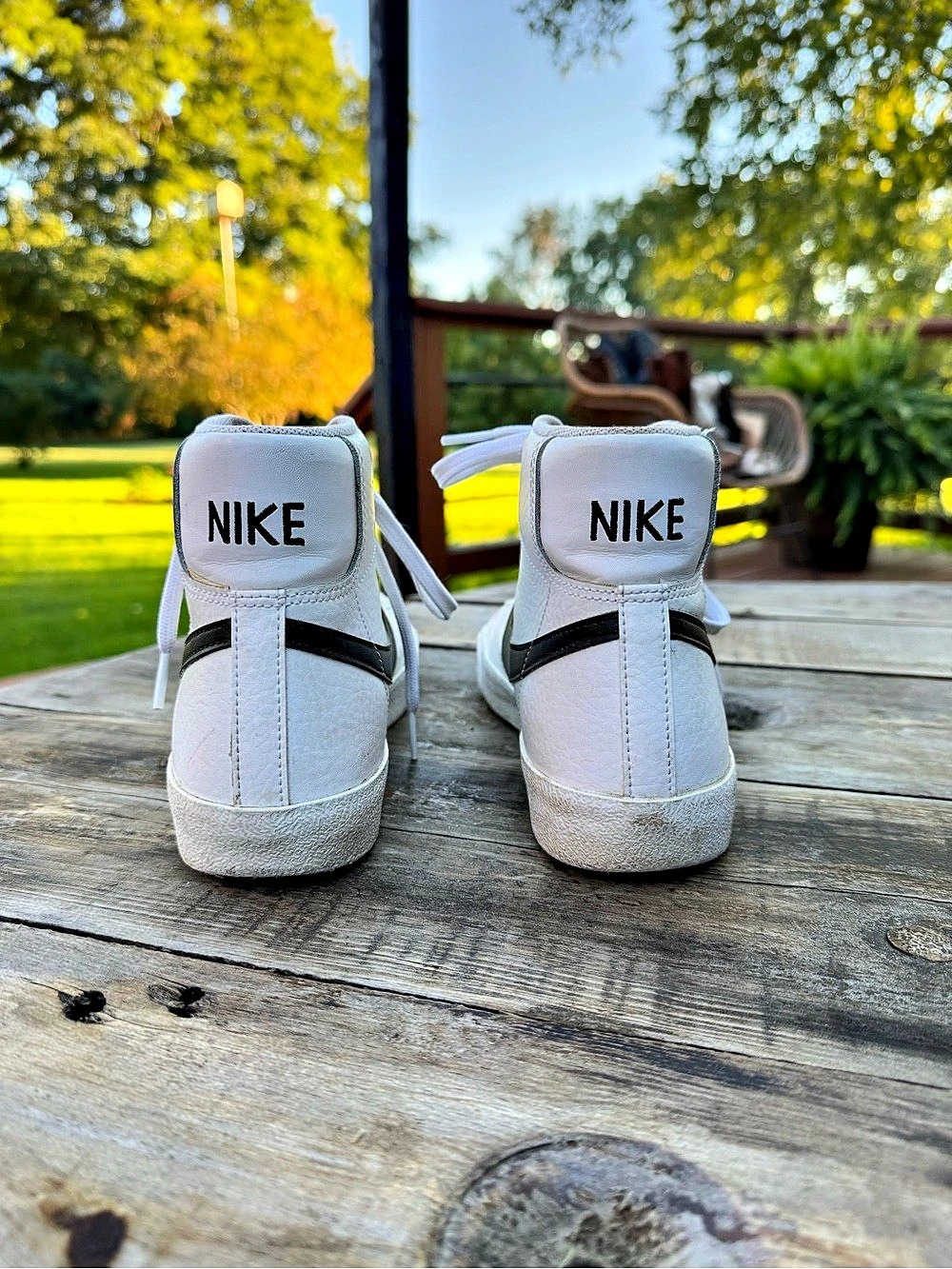 Nike Blazer Mid '77 Vintage White Black Sneakers in White & Black - Picture 3 of 4